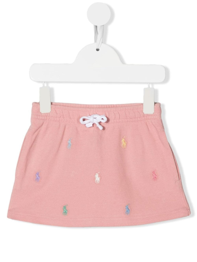 Shop Ralph Lauren Polo Pony Drawstring-waist Skirt In Pink