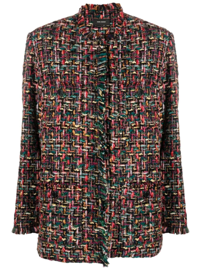 Shop Isabel Marant Dianaza Oversized Tweed Jacket In Black