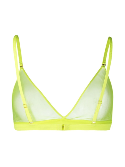 Shop Maison Close Sheer Triangle-cup Bra In Yellow