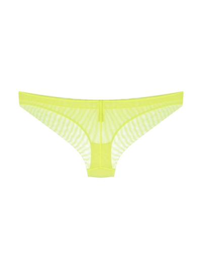 Shop Maison Close Corps À Corps Sheer Briefs In Yellow