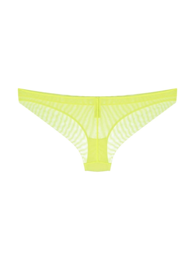 Maison Close Corps À Corps Sheer Briefs In Yellow