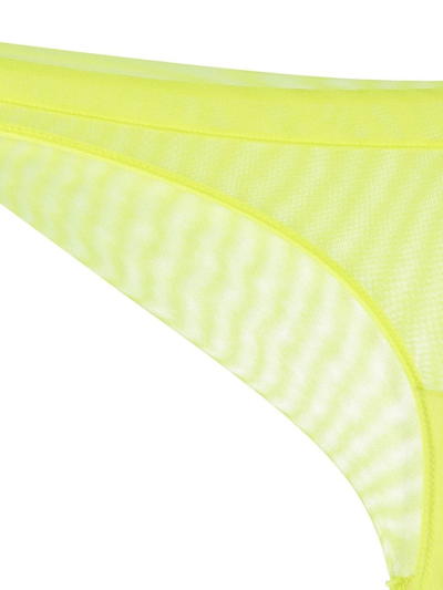 Shop Maison Close Corps À Corps Sheer Briefs In Yellow