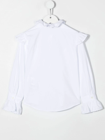 Shop Philosophy Di Lorenzo Serafini Ruffled Long-sleeved Blouse In White