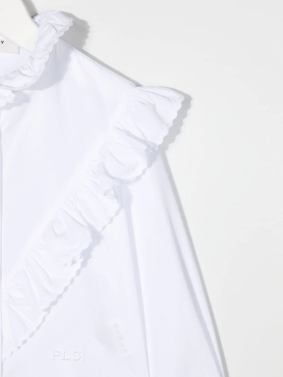 Shop Philosophy Di Lorenzo Serafini Ruffled Long-sleeved Blouse In White