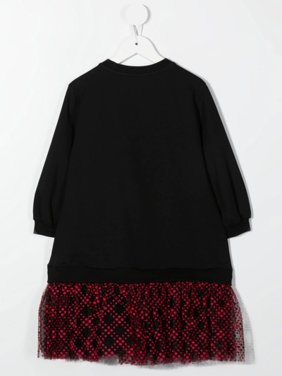 Shop Philosophy Di Lorenzo Serafini Embroidered-logo Sweatshirt Dress In Black