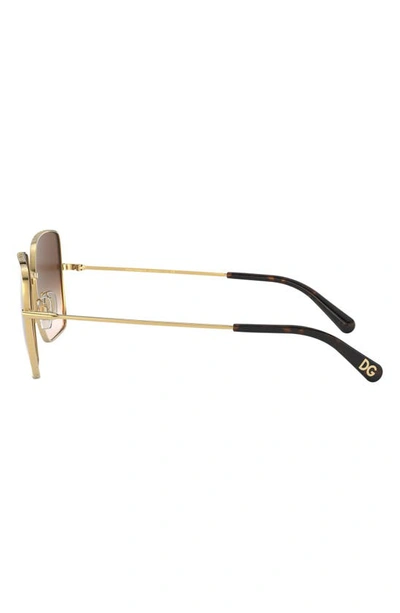 Shop Dolce & Gabbana 57mm Gradient Square Sunglasses In Gold Black