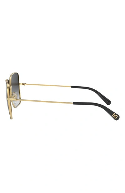 Shop Dolce & Gabbana 57mm Gradient Square Sunglasses In Gold Black