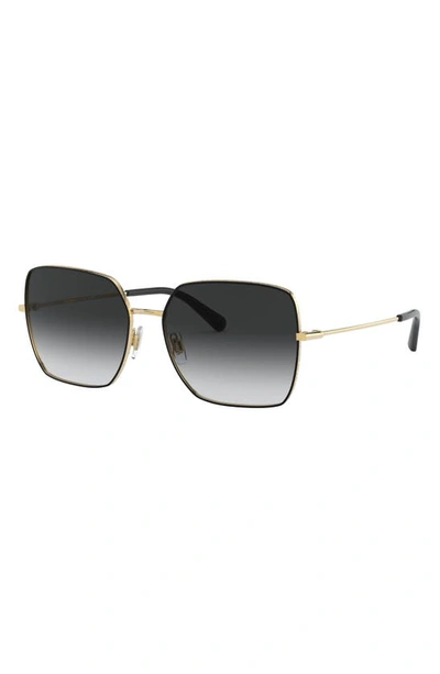 Shop Dolce & Gabbana 57mm Gradient Square Sunglasses In Gold Black