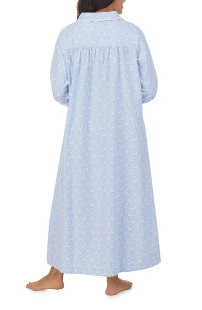 Shop Lanz Of Salzburg Ballet Cotton Flannel Nightgown In Blueprt