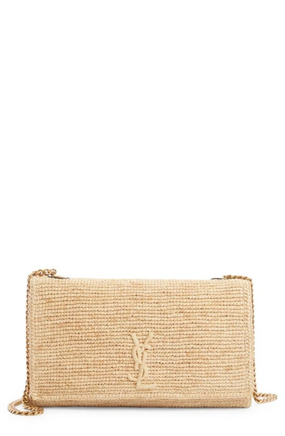 Saint Laurent Kate Medium YSL Reversible Raffia/Leather Crossbody Bag