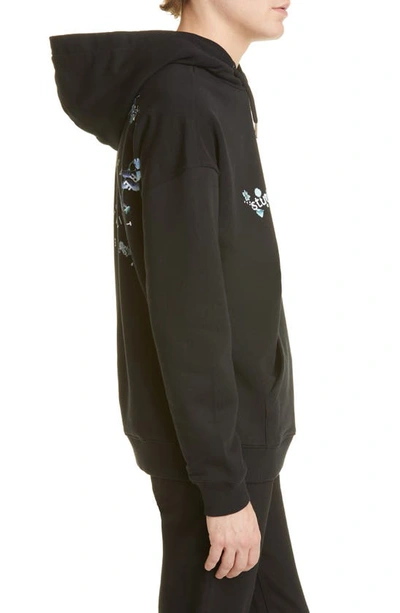 Shop Givenchy Flower Logo Hooded Sweatshirt In Black