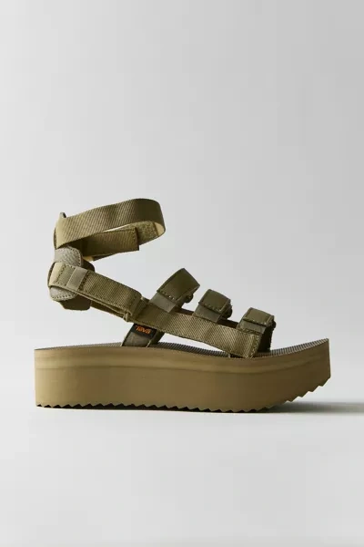 Shop Teva Mevia Flatform Sandal In Khaki