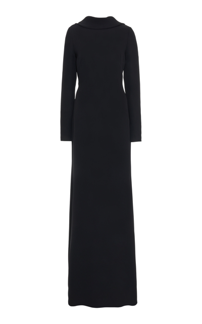 Shop Valentino Cady Couture Silk Gown In Black