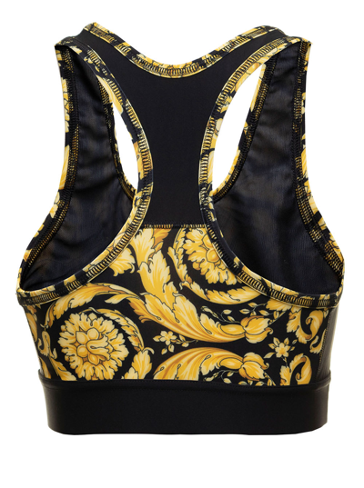 Shop Versace Baroque Printed Technical Fabric Top  Woman In Black