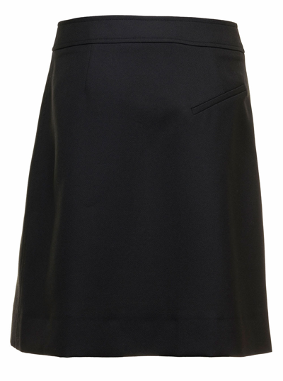 Shop Ganni Summer Noir A-line Black Viscose Skirt With Buttons  Woman