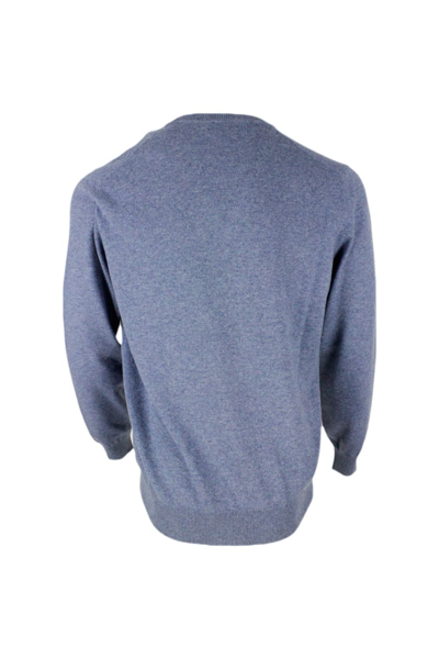 Shop Brunello Cucinelli Cashmere V-neck Sweater In Blu