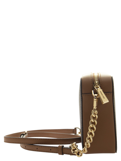 Shop Michael Kors Ginny - Medium Logo Crossbody Bag In Brown