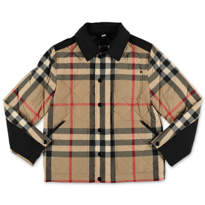 Shop Burberry Giacca Trapuntata Check Renfred In Nylon