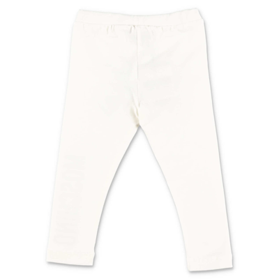 Shop Moschino Leggings Bianco In Cotone Stretch