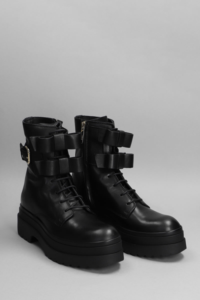 Shop Red Valentino Combat Boots In Black Leather