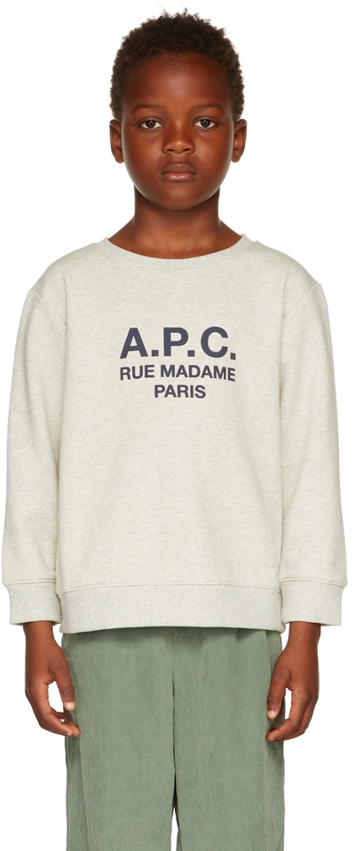 Shop Apc Kids Gray Elie Sweatshirt In Paa Heathered Ecru