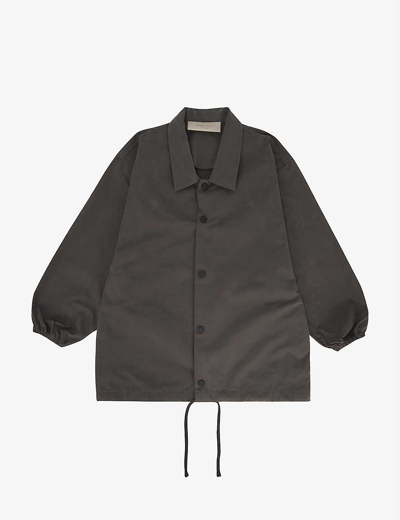 Shop Essentials Kids  Coaches Logo-print Cotton-blend Jacket 4-16 Years In Iron