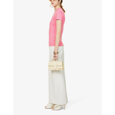 Jacquemus Le Grand Bambino Leather Top Handle Bag In Ivory