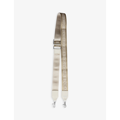 Zadig & Voltaire Logo-print Woven Shoulder Strap In Gold