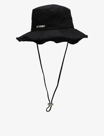 Shop Jacquemus Women's Black Le Bob Artichaut Cotton Bucket Hat