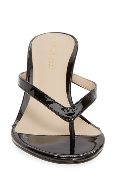 Pelle Moda Slide Sandal In Black Patent