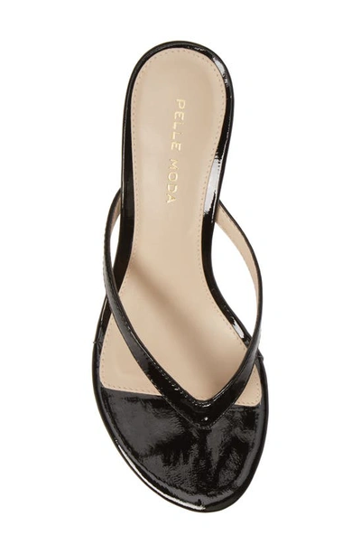 Pelle Moda Slide Sandal In Black Patent