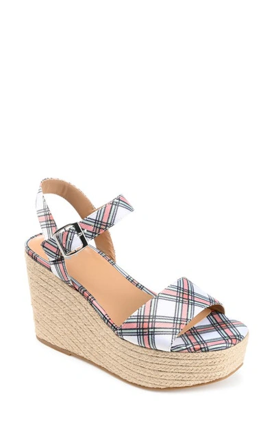 Journee Collection Pearrl Espadrille Platform Wedge Sandal In Green