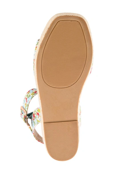 Journee Collection Pearrl Espadrille Platform Wedge Sandal In Blue