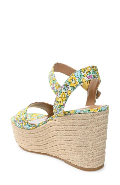 Journee Collection Pearrl Espadrille Platform Wedge Sandal In Yellow