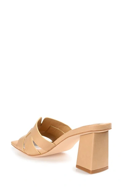 Journee Collection Women's Renatta Woven Block Heel Dress Sandals In Mocha