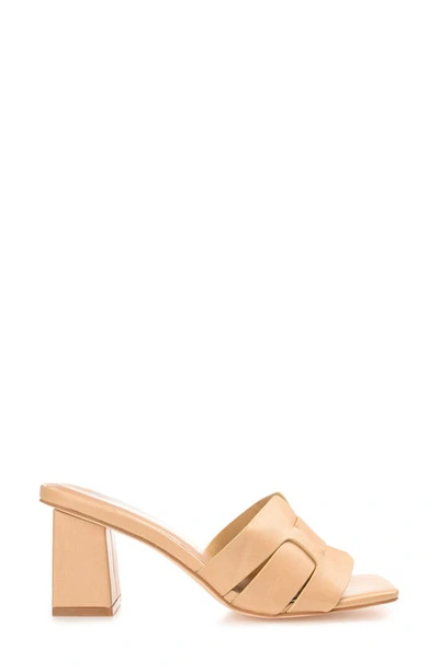 Journee Collection Women's Renatta Woven Block Heel Dress Sandals In Mocha