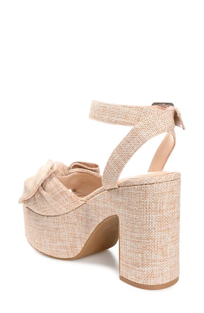 Journee Collection Zenni Bow Platform Sandal In Beige