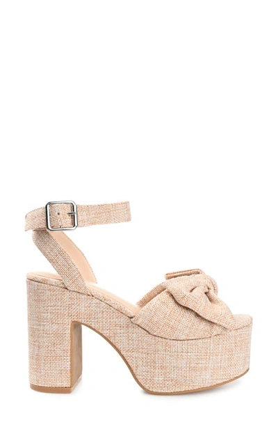 Journee Collection Zenni Bow Platform Sandal In Beige