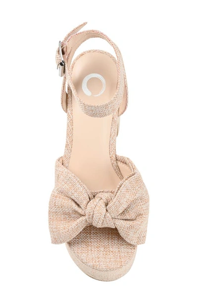 Journee Collection Zenni Bow Platform Sandal In Beige