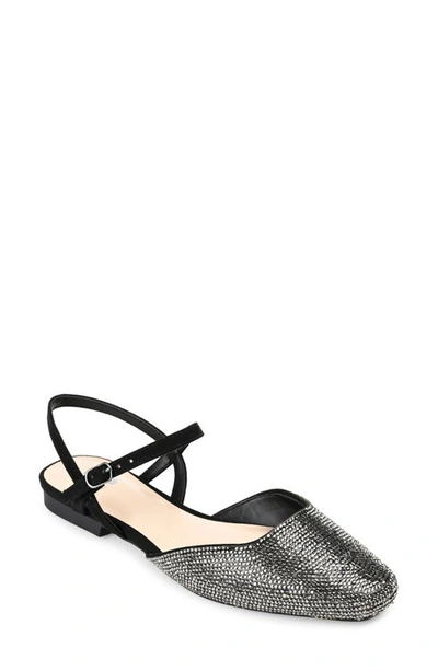 Shop Journee Collection Nysha Rhinestone Embellished Flat In Black