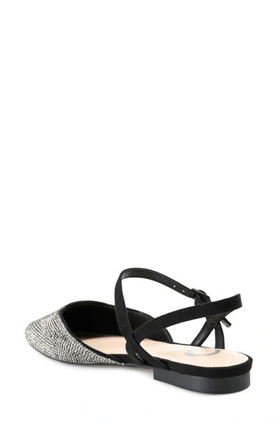 Journee Collection Nysha Rhinestone Embellished Flat In Black