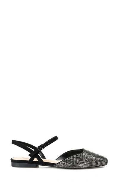 Journee Collection Nysha Rhinestone Embellished Flat In Black