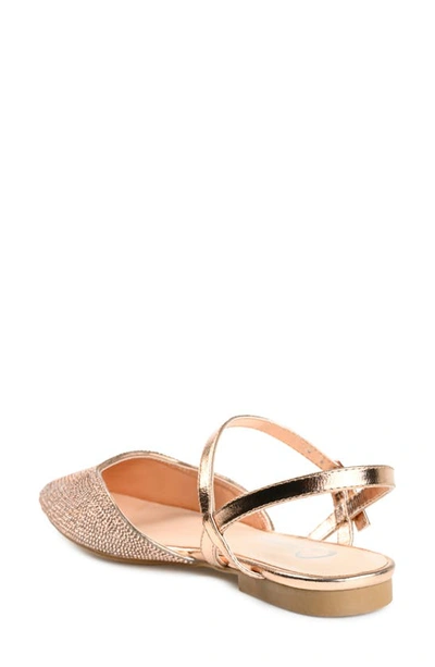 Journee Collection Nysha Rhinestone Embellished Flat In Bronze