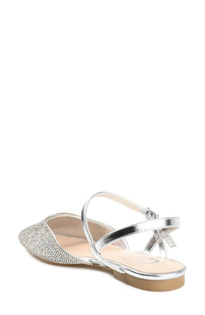Journee Collection Nysha Rhinestone Embellished Flat In Silver