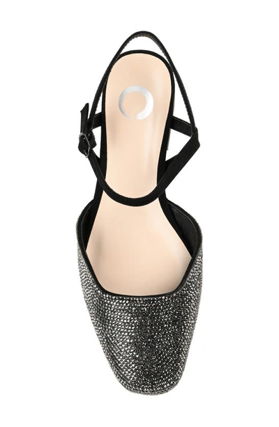 Journee Collection Nysha Rhinestone Embellished Flat In Black