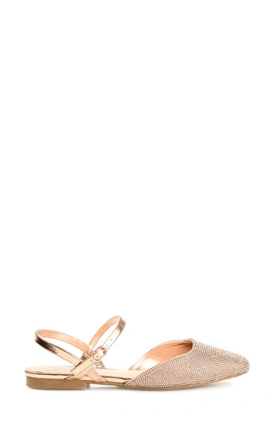 Journee Collection Nysha Rhinestone Embellished Flat In Bronze