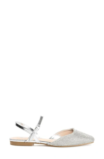 Journee Collection Nysha Rhinestone Embellished Flat In Silver