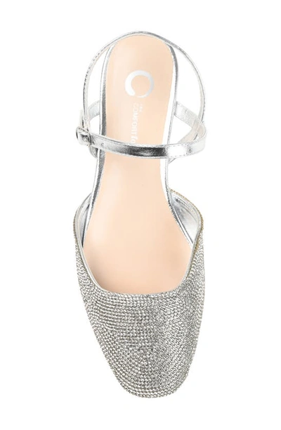 Journee Collection Nysha Rhinestone Embellished Flat In Silver