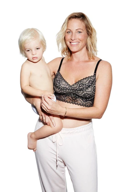 The Dairy Fairy Ayla Underwire Nursing & Hands Free Pumping Bra In Black