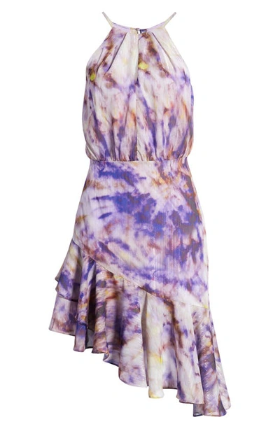 Shop Adelyn Rae Jodie Asymmetrical Ruffle Hem Dress In Crystal Lavender